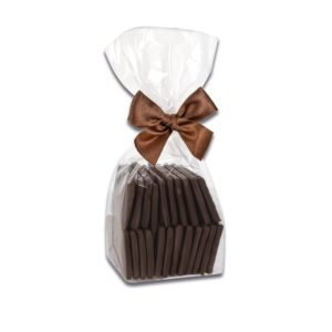 150g Beutel mit Waffelblättern aus Zartbitterschokolade der Esther Confiserie
