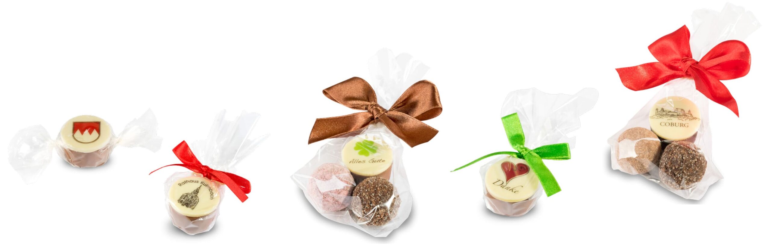 1er, 2er, und 3er Pralinensets mit individuellen Motivpralinen der Esther Confiserie