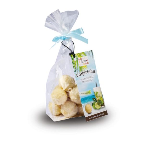 Caipirinha Sahne Trüffel in weißer Schokolade mit Alkohol 100g der Esther Confiserie aus Kulmbach in Oberfranken