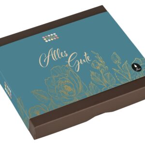 Esther 16er Klassikpackung Alles Gute mit Alkohol. Mit 16 handgefertigten Pralinen und Trüffeln.
