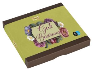 16er Pralinen und Trüffel Packung mit und ohne Alkohol. Gute Besserung wünschen. Esther Confiserie Kulmbach.