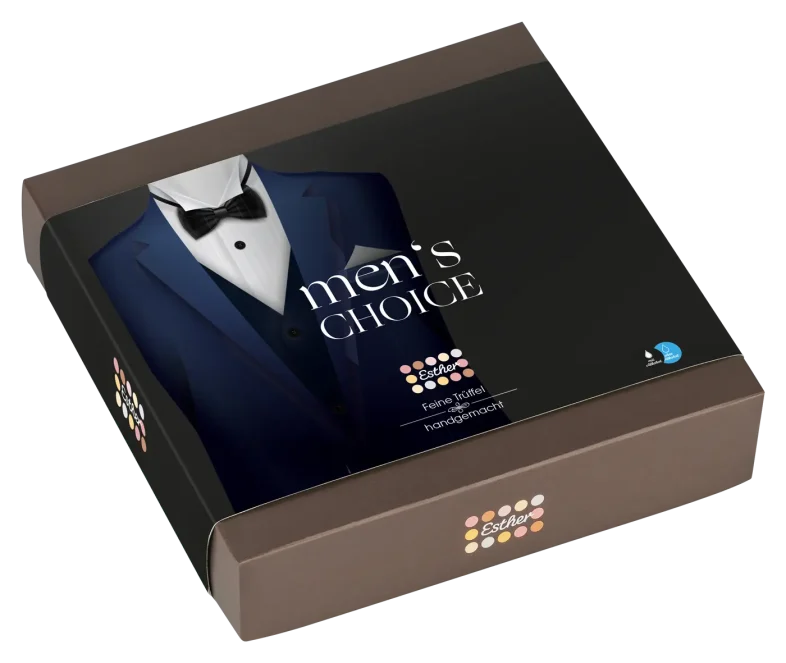 Esther Men´s Choice 9er Präsentpackung mit / ohne Alkohol - Trüffel & Pralinen Mix